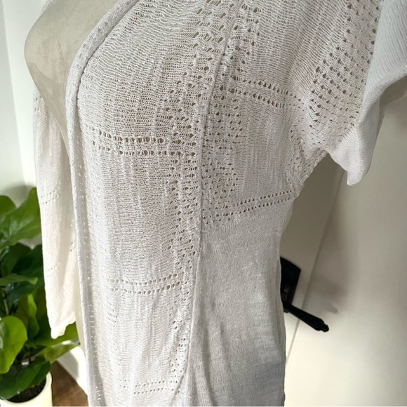 Mossimo- Open front white short sleeve cardigan- Women’s XS - Picture 6 of 8
